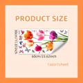 Tulip flower and butterfly static window cling size chart 11.81x23.62 inch home decor - Colorful Tulip Insect Combination Style (DJ7044)