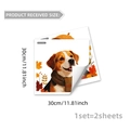 Juego de 2 hojas de pegatinas de otoño para ventanas con perro beagle y arce rojo - Estilo Perro Beagle con Bufanda (D18740)