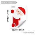 Leuke Kerstman muursticker voor kerstversiering, zelfklevende PVC sticker van 30x40cm - Cartoon Gluurende Kerstman (B18531) 30x40cm (1 Vel)