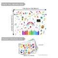Self-adhesive double-sided school themed wall stickers with rainbow and stationery design - Back to School Stationery Rainbow Set (CT6140) / 30x40cmx6 Sheets