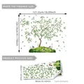 Adesivi murali albero verde e uccelli per cameretta bambini, set da tre fogli - M14672(30*90cm*3pcs)