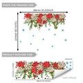 Vinilo navideño con flores de pascua rojas y copos azules, tamaño de 89x72cm - Tema De Flores De Navidad Y Copos De Nieve / 30x90cm