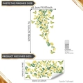Detailed size guide for gold leaf flower and butterfly wall stickers showing dimensions - Floral Vine with Butterflies (TJ029) / 30x60cm