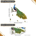 Vinilo decorativo de pavo real con flores doradas y mariposas para decoración de pared - Estilo Pavo Real Azul y Plumas (TJ3031)