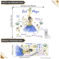 Girl Magic wall stickers with starry dress girl and butterflies for nursery decor - Blue Dress Starry Girl Style (TJ028) / Two Sheets
