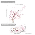 Pink cherry blossom tree wall decal set with flying birds for kids room wall decor - Pink Cherry Blossom Birds Style (M19036)