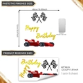 Racing car and Happy Birthday wall decal set with dimensions and phone size reference - Red Racing Car Birthday (TJ7022) / 30*60cm