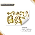 Detailed view of coffee theme gold wall stickers with size 20x30cm for kitchen decor - Gold Coffee Time (TJ7535) / 20*30cm