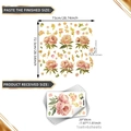 Pink peony and butterfly wall decals with gold foil finish for home wall decoration - Pink Peony & Gold Edged Butterflies (TJ7537)