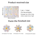 Daisy pattern static glass window stickers with rainbow laser effect and size guide - 30*40cm