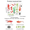 Set van 3 creatieve koi vis muurstickers met waterplanten voor badkamer en decoratie - 3 Vellen Goudvis Watergras Stickers (MS3210)