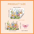 Size guide for floral and butterfly window clings showing 40x30cm sheet dimensions - Wildflower Butterfly Style (DJ8713)