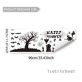 Detailed size chart for Halloween wall stickers with bats, ghosts and scary tree silhouettes - Happy Halloween Dead Tree Ghost (M18840)