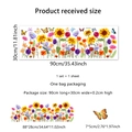 Stickers muraux fleurs de tournesol et papillons pour chambre d'enfant, taille 90x30cm - Mer de Fleurs Papillon Colorée (MS2480-KQ) / 30x90cm (1 pièce)