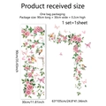 Wandsticker-Set mit rosa Rosen und Vögeln sowie Schmetterlingen für die Heimdekoration - 30*90cm