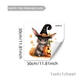 Detailed view of Halloween bunny window sticker size 30x30cm with witch hat and pumpkin - Witch Hat Rabbit Style (D18710)
