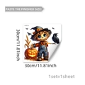 Halloween scarecrow pumpkin static window sticker decal for home festive glass decoration - Scarecrow Style (D18722)