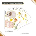 Détail de six planches de stickers muraux animaux avec dimensions et quantités - Ensemble d'Animaux de Dessin Animé (TJ7018) / 20*30cm/6 feuilles