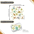 Lot de 6 stickers muraux dinosaures dorés avec T-Rex et volcan pour chambre enfant - Ensemble Thème Dinosaure (TJ7534) / 20*30cm/6 feuilles