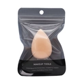 Hydrophilic latex-free teardrop makeup sponge with black portable zipper storage pouch - Nude Teardrop