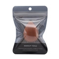 Make-up-Schwamm in Wassertropfenform, braun-orange, mit ALYAN-Druckverschlussbeutel - Kaffee Tropfen
