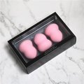 Set of 3 pink makeup blending sponges in gourd shape with premium black window box - Set of 3 / Pink