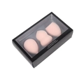 Driedelige make-up sponzenset in nude roze met druppel- en schuine vormen in een doosje - Roze Collectie