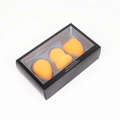 Drie-delige oranje make-up spons set met diverse vormen in een zwarte doos met venster - 3 Stuks/Verpakking-Oranje