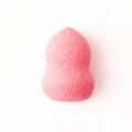 Nahaufnahme des rosa Make-up-Schwamms mit feiner Porenstruktur und ergonomischem Design - Rosa Flaschenkürbis