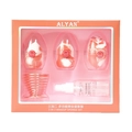 Set di 5 spugnette per trucco color salmone con spugne marmorizzate, supporto e detergente - Set Da 5 Pezzi Color Salmone