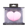 Two-piece heart-shaped pink makeup sponges in transparent box packaging - Pink