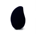 Macro detail of a black teardrop-shaped makeup sponge with a precise pointed tip - Mango Shape Black (Bare)