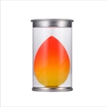 Gradient teardrop makeup sponge with orange-yellow hue and clear cylinder storage case - Yellow Gradient