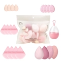 Pink makeup sponge set including beauty blenders, powder puffs, and a capsule storage case - Pink Series