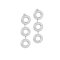 Minimalist silver-finish triple geometric circle drop earrings with glossy metallic texture - Earrings / Steel