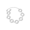 Minimalist silver stainless steel bracelet featuring interlocking hollow round links - Bracelet / 15+5cm / Steel