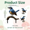Detailed size specifications for 2D flat bird garden stake with dimensions and scale - Single Bird Shape (DC10052)