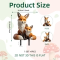 Detailed size chart of fox garden stakes showing 22.2cm height and 18.5cm width - Fox Mother and Cub (DC10058)