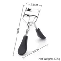 Wimpernzange aus Edelstahl mit schwarzen Griffen und Maßen 11cm x 3,5cm für Schwung - Lose Verpackung / Schwarz