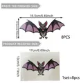 Set of 12 creative purple Halloween bat wall stickers for living room decor - Purple Cartoon Wing Style (PY7063)