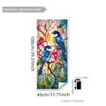 Statischer Fensteraufkleber mit blauen Vögeln und Rosen, Buntglas-Optik Dekofolie, 45x100cm - Hüttensänger Stil (DJ7571) / 45*100cm