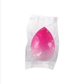 Vibrant rose pink teardrop beauty sponge blender in transparent packaging pouch - Bag Packaging / Pink Gradient