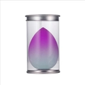 Gradient purple and blue teardrop makeup sponge with a clear cylindrical storage case - Tinplate Box / Purple Gradient