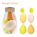 Mango yellow 7-piece professional makeup sponge blender set in bottle container - 7-Pack Set / Mango Yellow