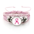 Rosa Schleife Brustkrebs-Bewusstsein geflochtenes Lederarmband mit Schmetterling - Schmetterlingsschleife