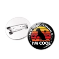 Mein Hund findet mich cool Brosche mit Sonnenuntergang und Hundepfoten für Kleidung - MY DOG THINKS I'M COOL Stil / Silber