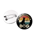 Hunde-Anstecknadel mit Spruch I AM NOT SINGLE I HAVE A DOG und Retro-Hundesilhouette - I AM NOT SINGLE I HAVE A DOG Stil / Silber
