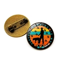 Running Is My Partner Hunde-Brosche in Antik-Bronze mit buntem Streifenmuster - RUNNING IS MY PARTNER DOG Stil / Bronze