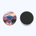 Detail of round Mount Fuji and cherry blossom glass fridge magnet with magnetic back - Cherry Blossom Reflection Fuji Style(JY9464-12)
