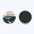 Japanese Ukiyo-e Mount Fuji and sunset 25mm round glass crystal magnet for home fridge decor - Pine Stream Fuji Style(JY9464-9)